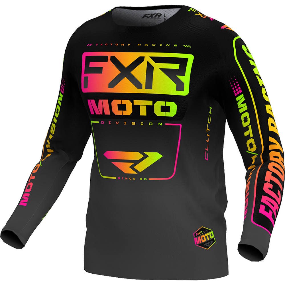 FXR 2024 Clutch Jersey Black/Sherbert 2X-Large