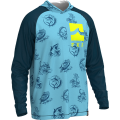 [Color:::Blue Ocean-Slate] FXR Coastal Air UPF Longsleeve Shirt