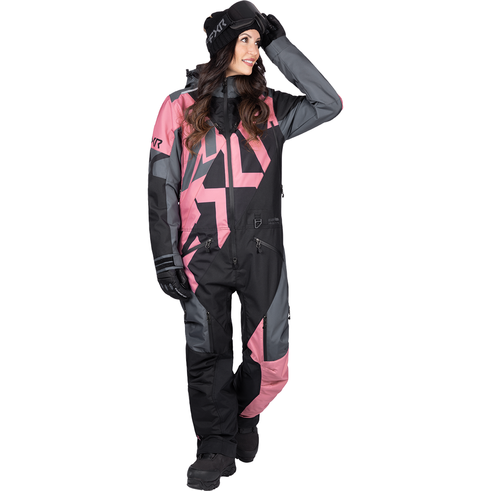 [Color:::Black / Charcoal / Rose] FXR Women's Cold Cross CX Lite Monosuit