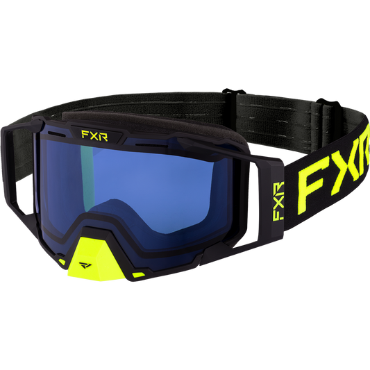 FXR Combat Goggle HiVis / Black (Blue Lens)