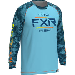 [Color:::Blue Camo-Hi Vis] FXR Derby Air UPF Long Sleeve Shirt
