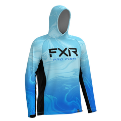 [Color:::Liquid Marble Blue] FXR Men's Derby Air UPF Pullover Hoodie