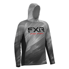 [Color:::Grey Optic / Red] FXR Men's Derby Air UPF Pullover Hoodie