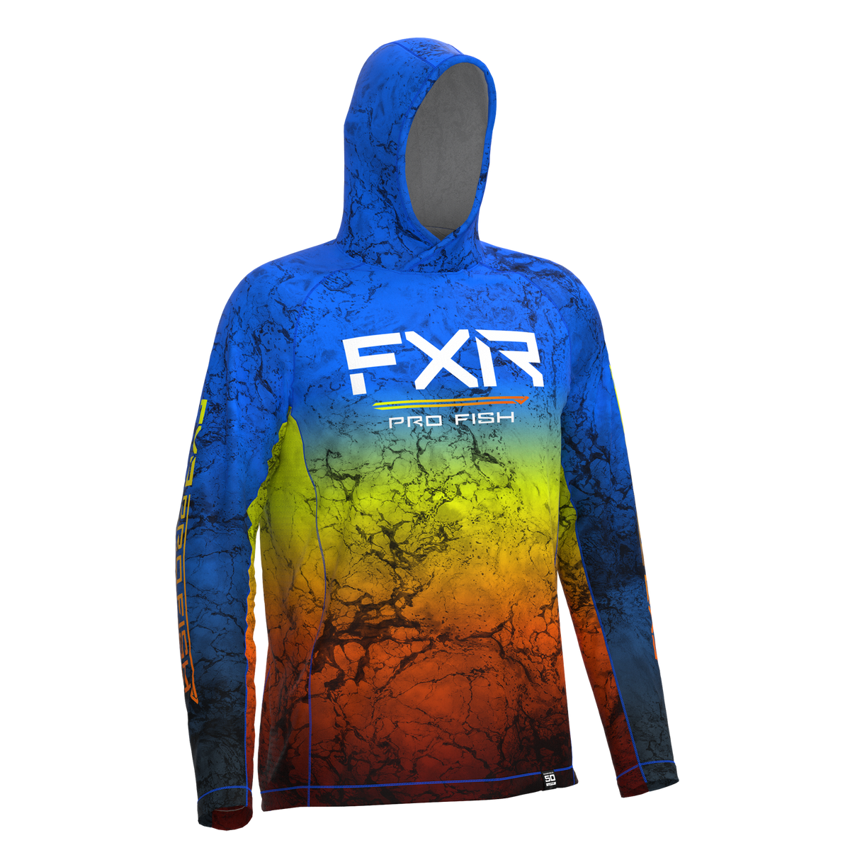 FXR Derby Air UPF Pullover Hoodie Blue Inferno Ripple