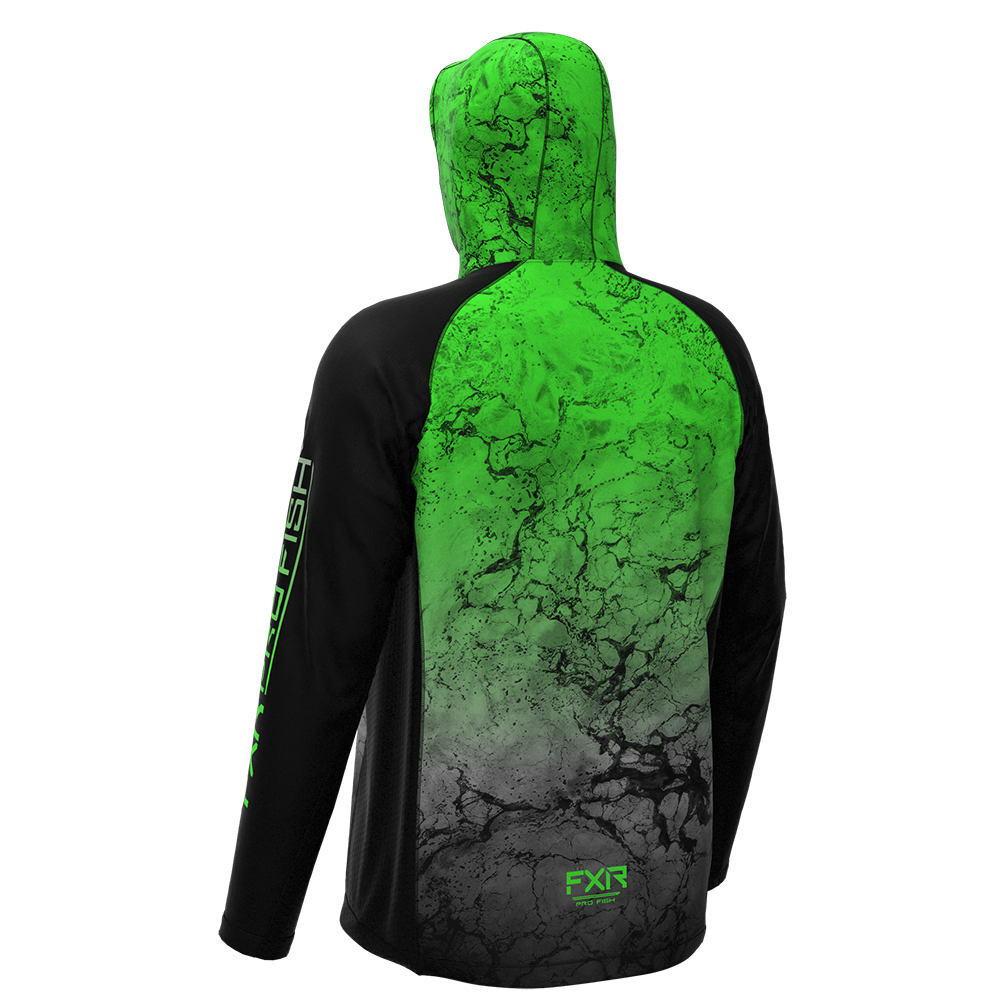 FXR Derby Air UPF Pullover Hoodie Lime Ripple
