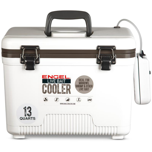  Engel 13qt Live Bait Drybox/Cooler w/ 2 Speed Aerator Pump and Net