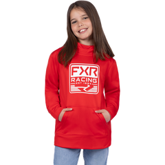 [Color:::Red / White] FXR Youth Emblem Tech Pullover Hoodie