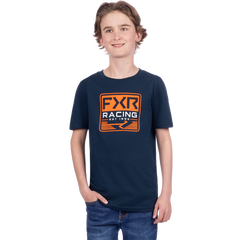 [Color:::Midnight / Orange] FXR Youth Emblem Premium T-Shirt