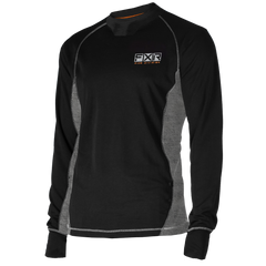 FXR Endeavor Hybrid Merino Longsleeve Black / Grey Heather