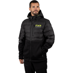 [Color:::Black / HiVis] FXR Excursion Lite Hybrid Quilted Hoodie