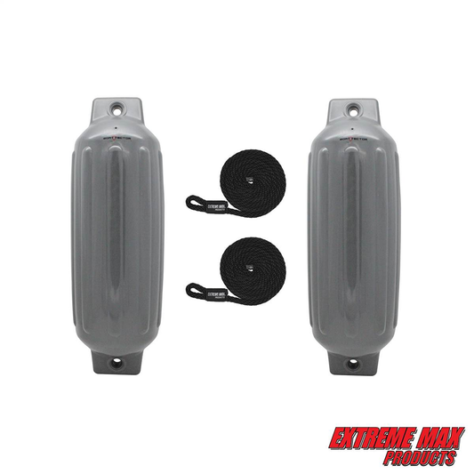 Extreme Max BoatTector Inflatable Fender Value 2-Pack - 8.5" x 27", Gray - 3006.7575