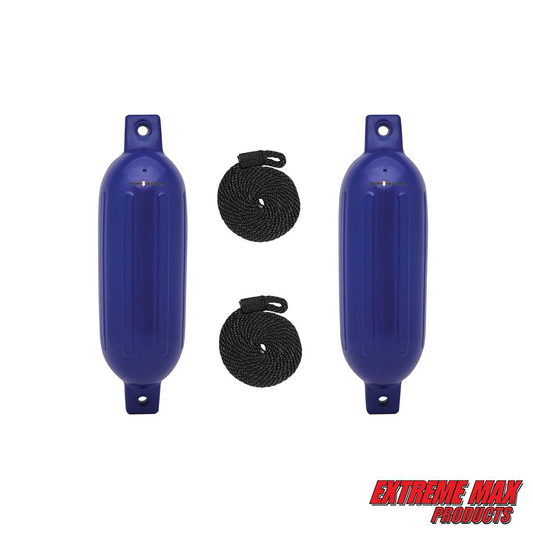 Extreme Max BoatTector Inflatable Fender Value 2-Pack - 6.5" x 22", Cobalt Blue - 3006.7453