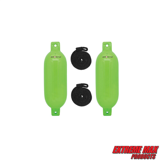 Extreme Max BoatTector Inflatable Fender Value 2-Pack - 4.5" x 16", Neon Green - 3006.7587