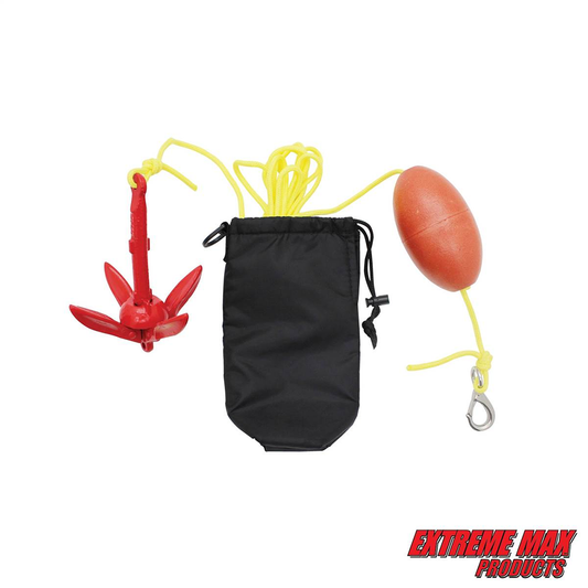 Extreme Max BoatTector Complete Grapnel Anchor Kit for Paddleboard, SUP, Small Kayaks, Inflatables, and Other Lightweight Water Toys - 1.5 - 3006.6782 kit1
