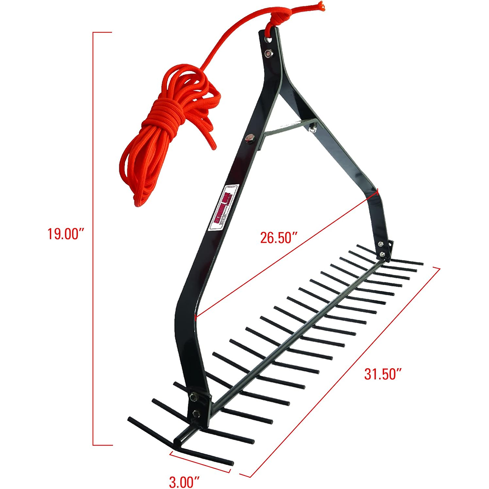 Throw Rake Extreme Max Throwable Aquatic Weed Rake - 32