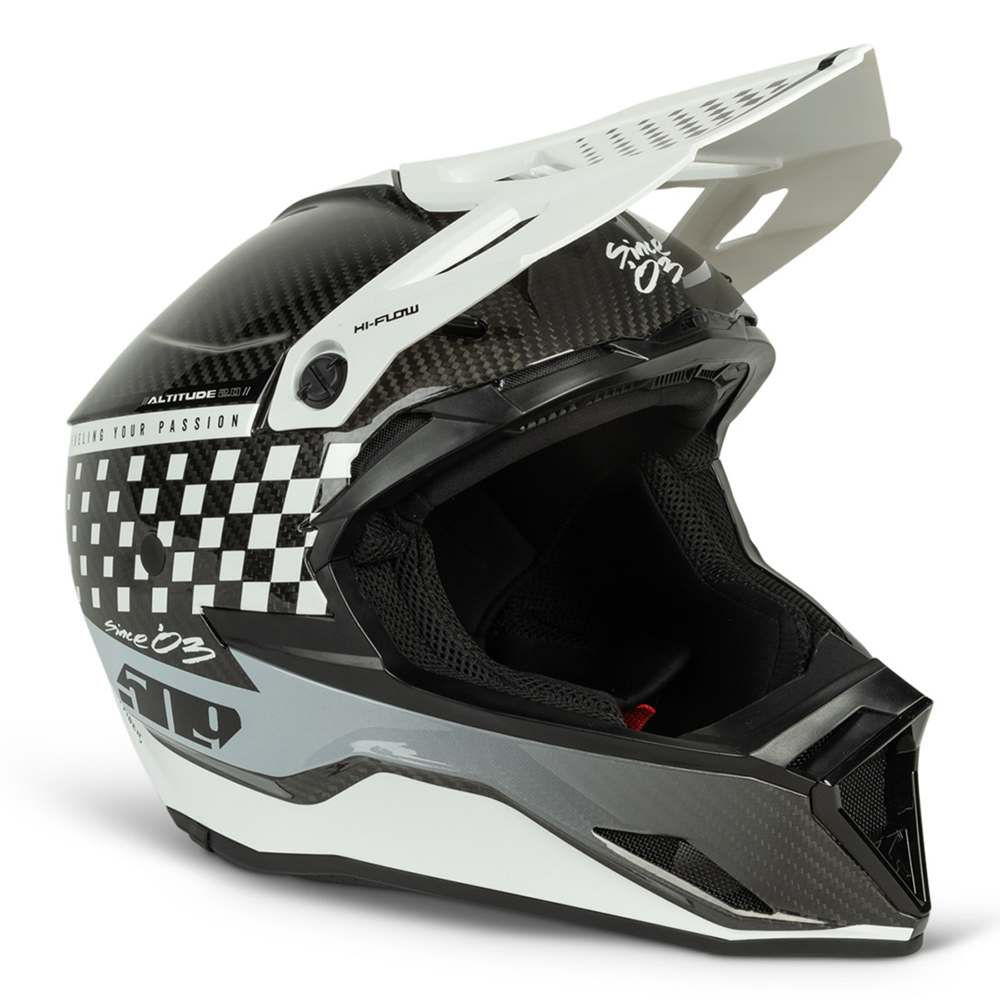 carbon off road motorcycle helmets Altitude 2.0 Offroad Carbon Fiber Helmet - Speedsta White