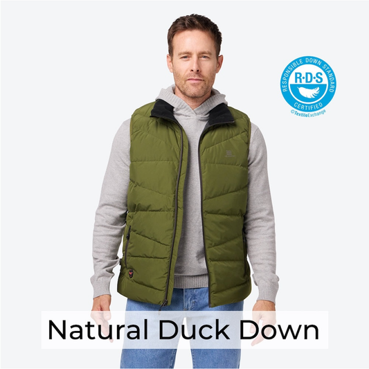 FieldSheer Crest Heated Down Vest Men's FieldSheerCrestVestOliveGreen-1