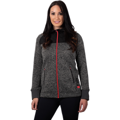 [Color:::Charcoal Heather-Coral] FXR Women's Fusion Sweater Hoodie