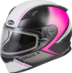 [Color:::Matte Black-Pink-White] GMAX FF49S Hail Helmet w/Electric Shield