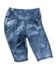 DSG Women's High Waisted UPF Boat Shorts - Mossy Oak® Elements® Wakeform High Seas