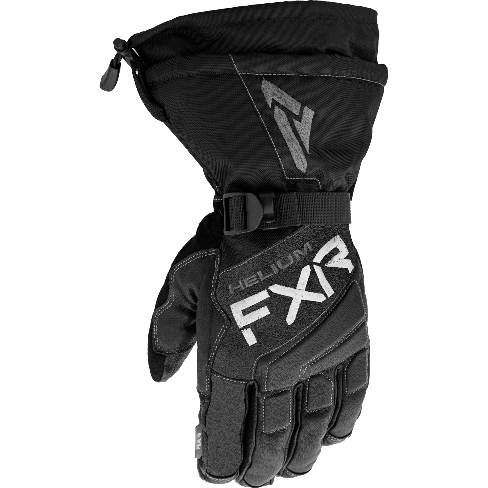 FXR Hybrid Helium Leather Gauntlet Glove Black