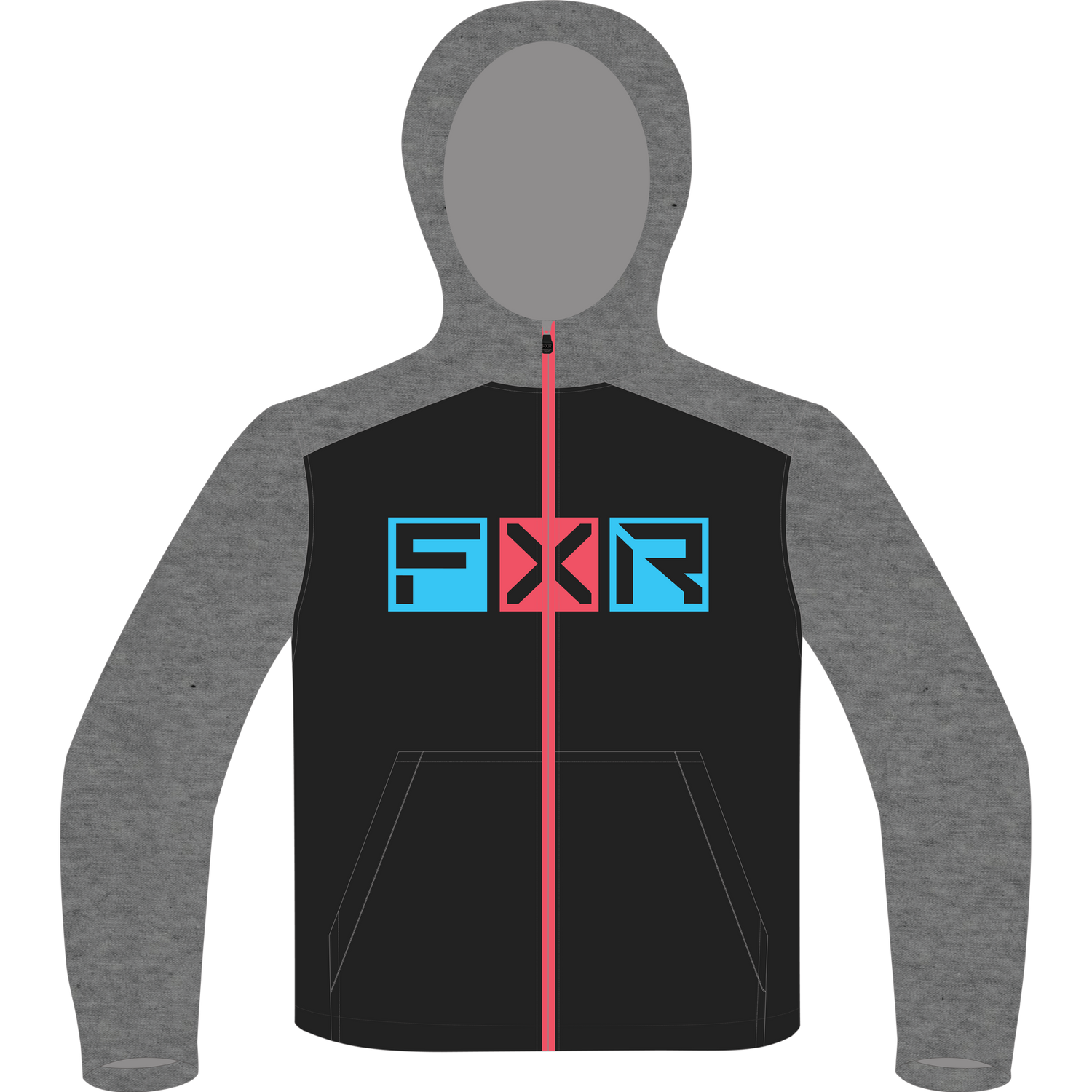 [Color:::Black-Sky Blue-Coral] FXR Youth Hydrogen Softshell Jacket