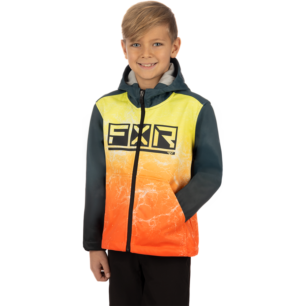 FXR Youth Hydrogen Softshell Jacket Inferno Ripple - Dark Steel