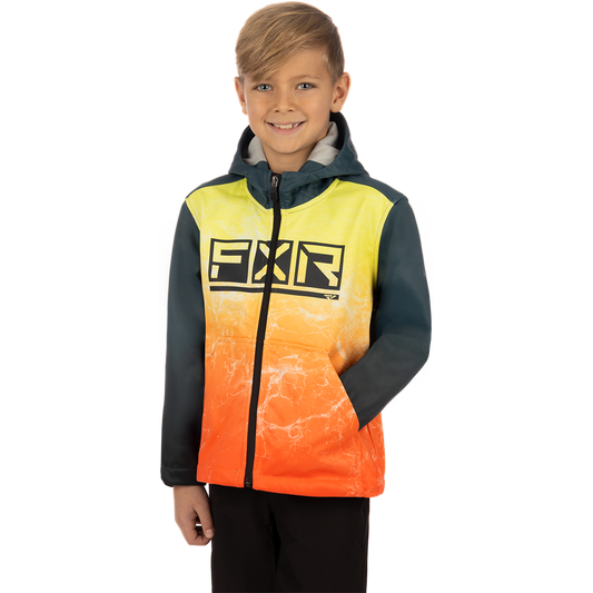 FXR Youth Hydrogen Softshell Jacket Inferno Ripple - Dark Steel