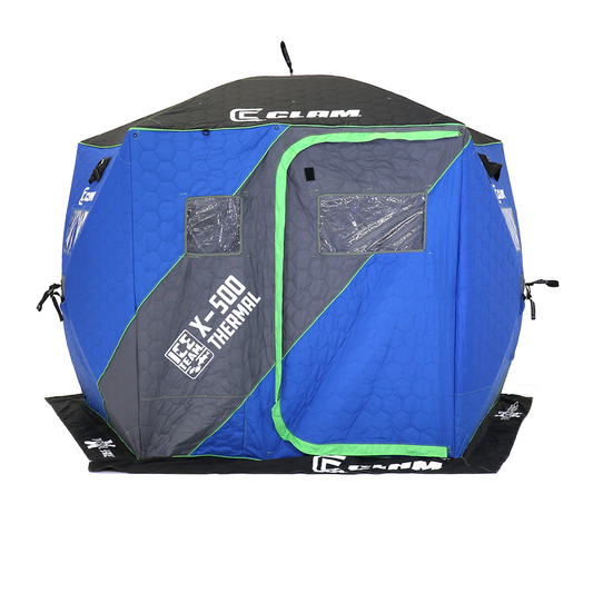 Clam X-500 Thermal Ice Team Edition - 5 Side Hub Shelter Front
