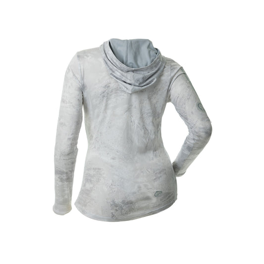DSG Women's Juniper Hooded Shirt- White Out Realtree® Aspect Camo