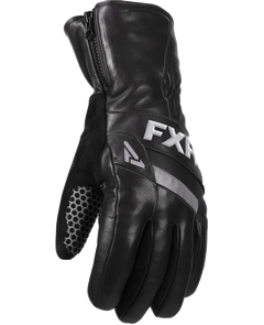 FXR Leather Short Cuff Glove Black-Front 