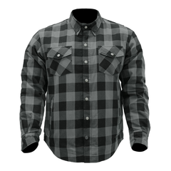 [Color:::Black / Charcoal] Castle X Men's Link Flannel Riding Shirt