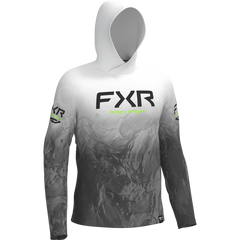[Color:::Char / White] FXR Men's Derby Undertow Air UPF Pullover Hoodie