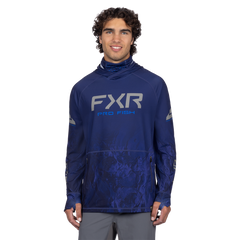 [Color:::Deep Cobalt Undertow / Grey] FXR Men's Pro Air UPF Pullover Hoodie