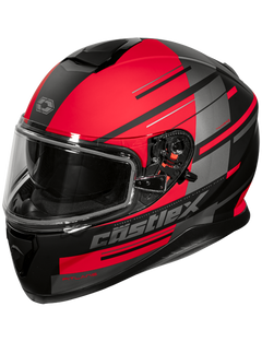 [Color:::Matte Red] Castle X Thunder 3 SV Pitlane Snow Helmet w/Electric Shield
