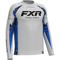 [Color:::Grey / Cobalt Drift Camo] FXR Mens Tournament Air UPF Longsleeve