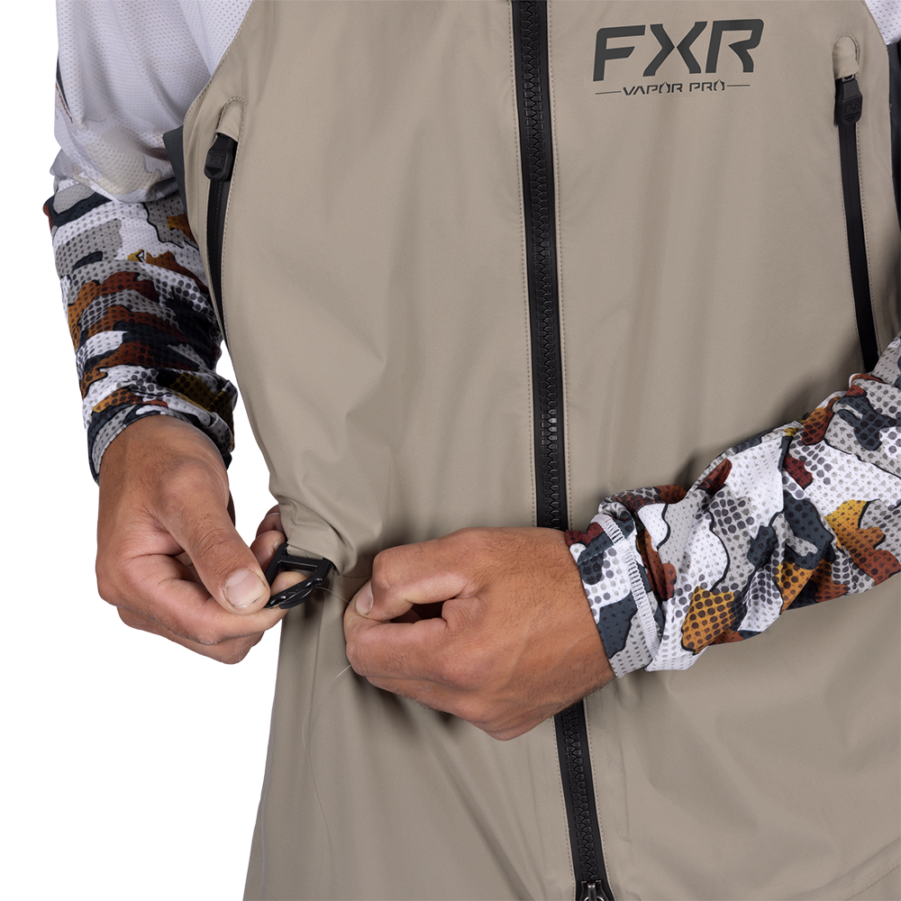 FXR Men's Vapor Pro Tr-Laminate Bib Pant Stone