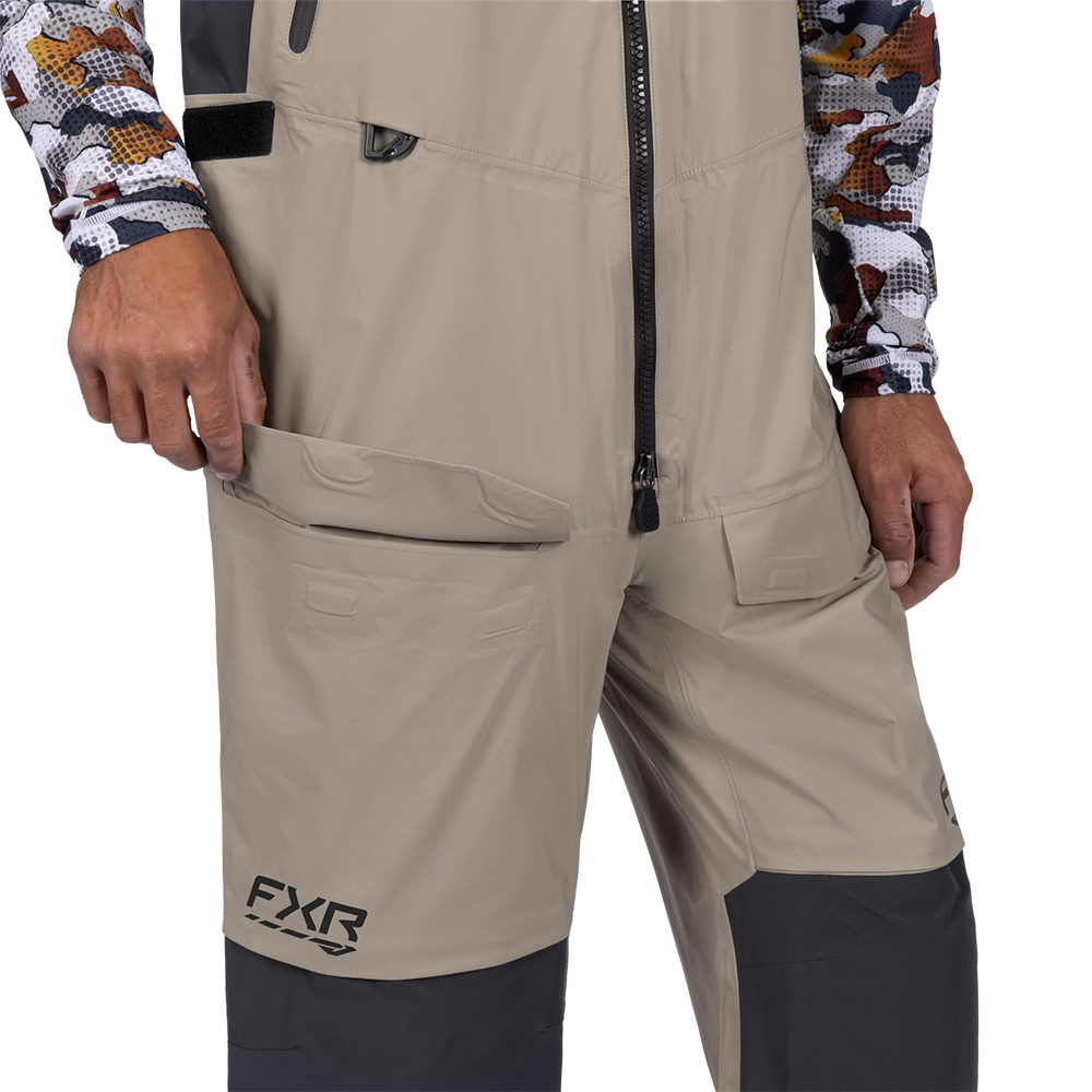 FXR Men's Vapor Pro Tr-Laminate Bib Pant Stone