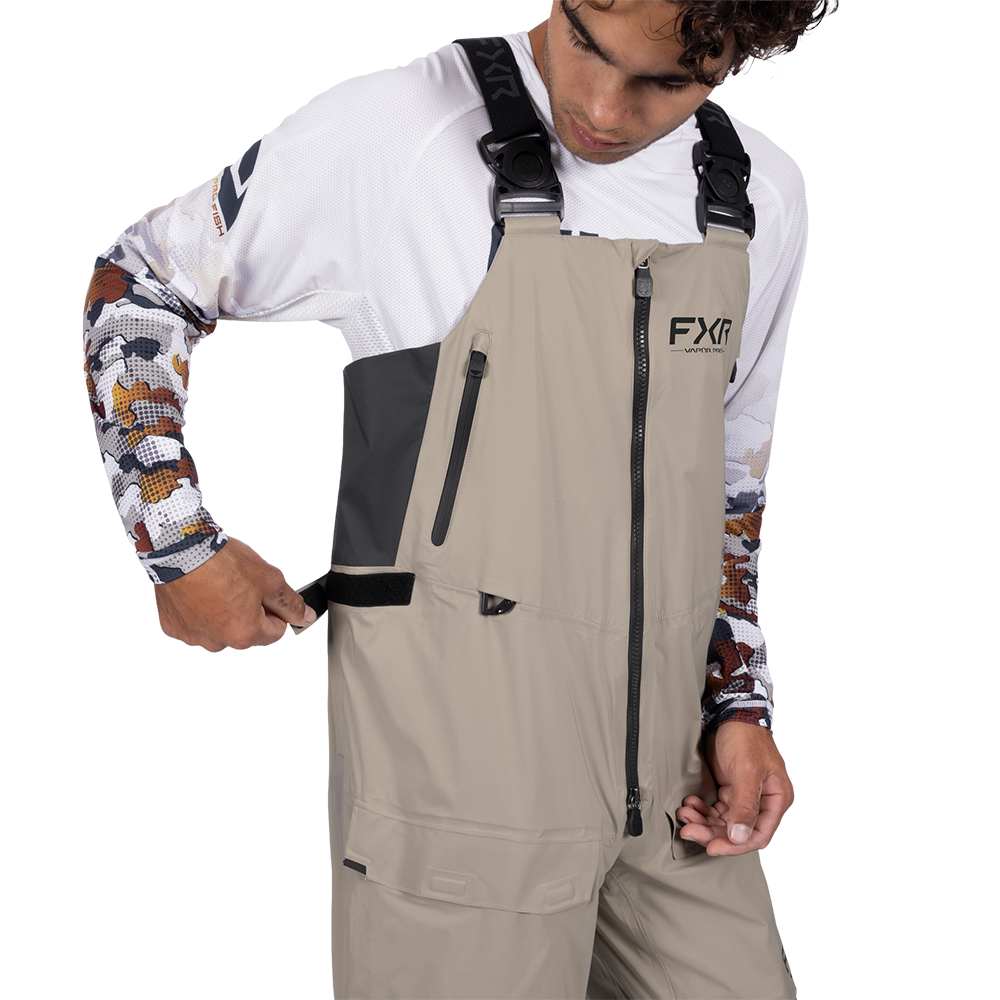 FXR Men's Vapor Pro Tr-Laminate Bib Pant Stone
