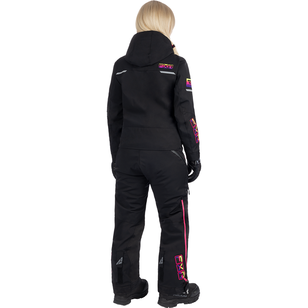 FXR Women&#39;s Maverick Lite Monosuit Black / Neon Fusion