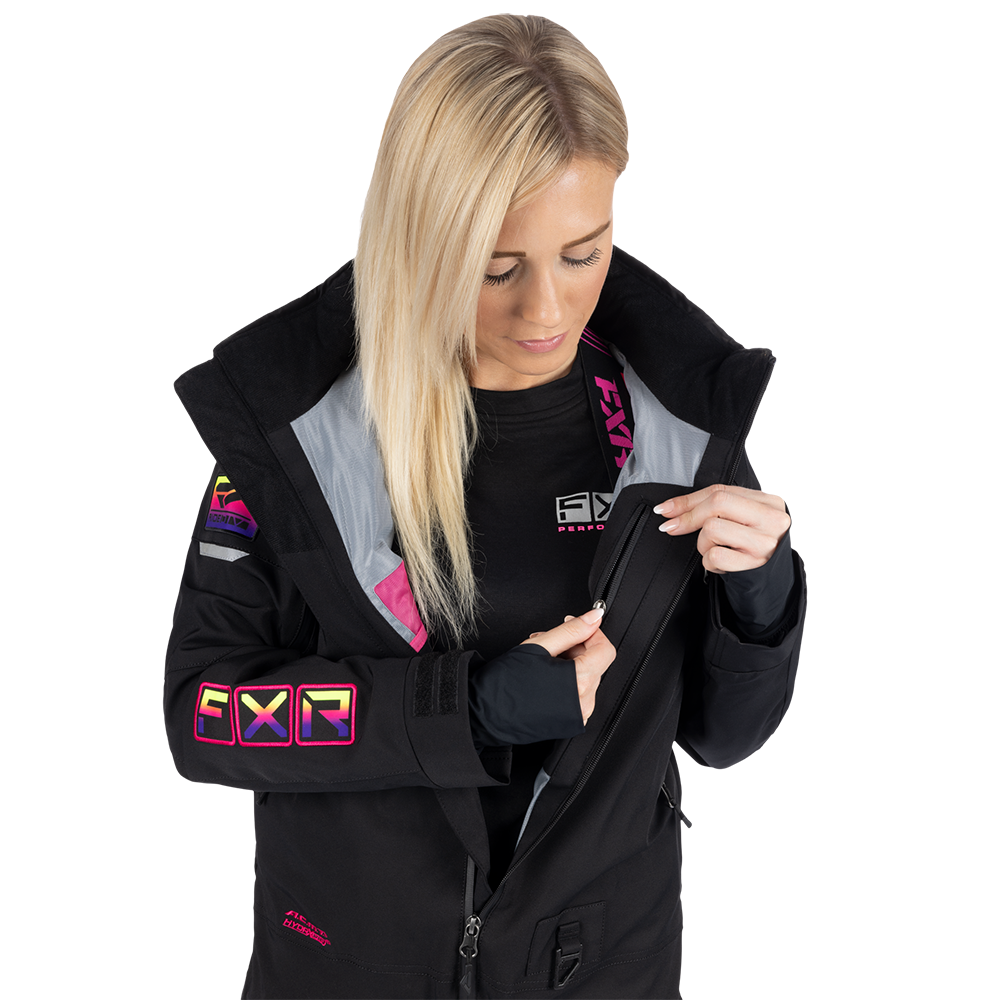 FXR Women&#39;s Maverick Lite Monosuit Black / Neon Fusion