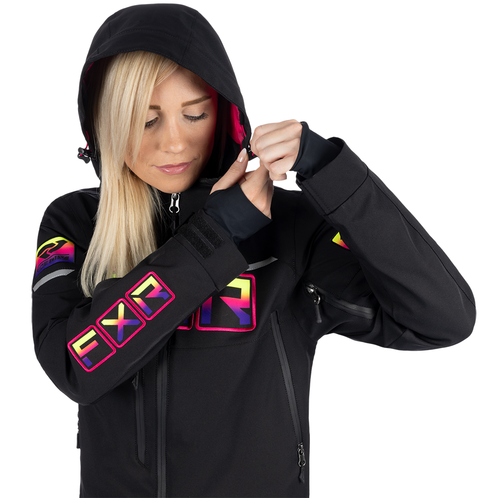FXR Women&#39;s Maverick Lite Monosuit Black / Neon Fusion