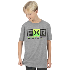 [Color:::Grey Heather / Army Camo] FXR Youth Moto Premium T-Shirt