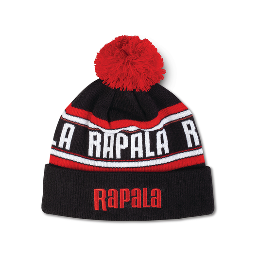 Rapala Pom Beanie - Black Red White POMBEANIEBLACKREDWHITE-1
