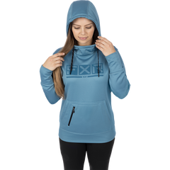 [Color:::Steel / Dark Steel] FXR Women's Podium Tech Pullover Hoodie