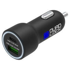 QUAD LOCK 48W DUAL CAR CHARGER - USB-C PD + USB-A QC3.0 QUADLOCK-48WDUALCARCHARGERUSB-1