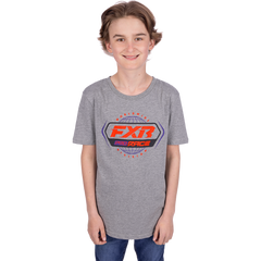 [Color:::Grey Heather / Red] FXR Youth Race Div Premium T-Shirt