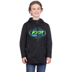 [Color:::Black / Lime] FXR Youth Race Division Tech Zip Hoodie