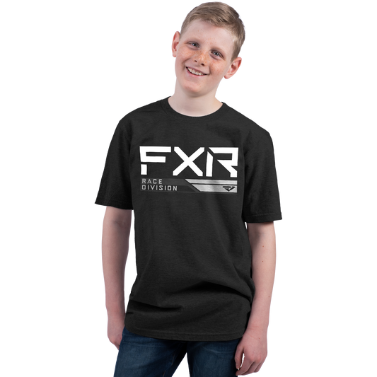 FXR Youth Race Division T-Shirt Black-White