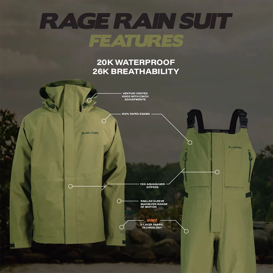 Blackfish rage Rain Jacket - Olive Green Rage System